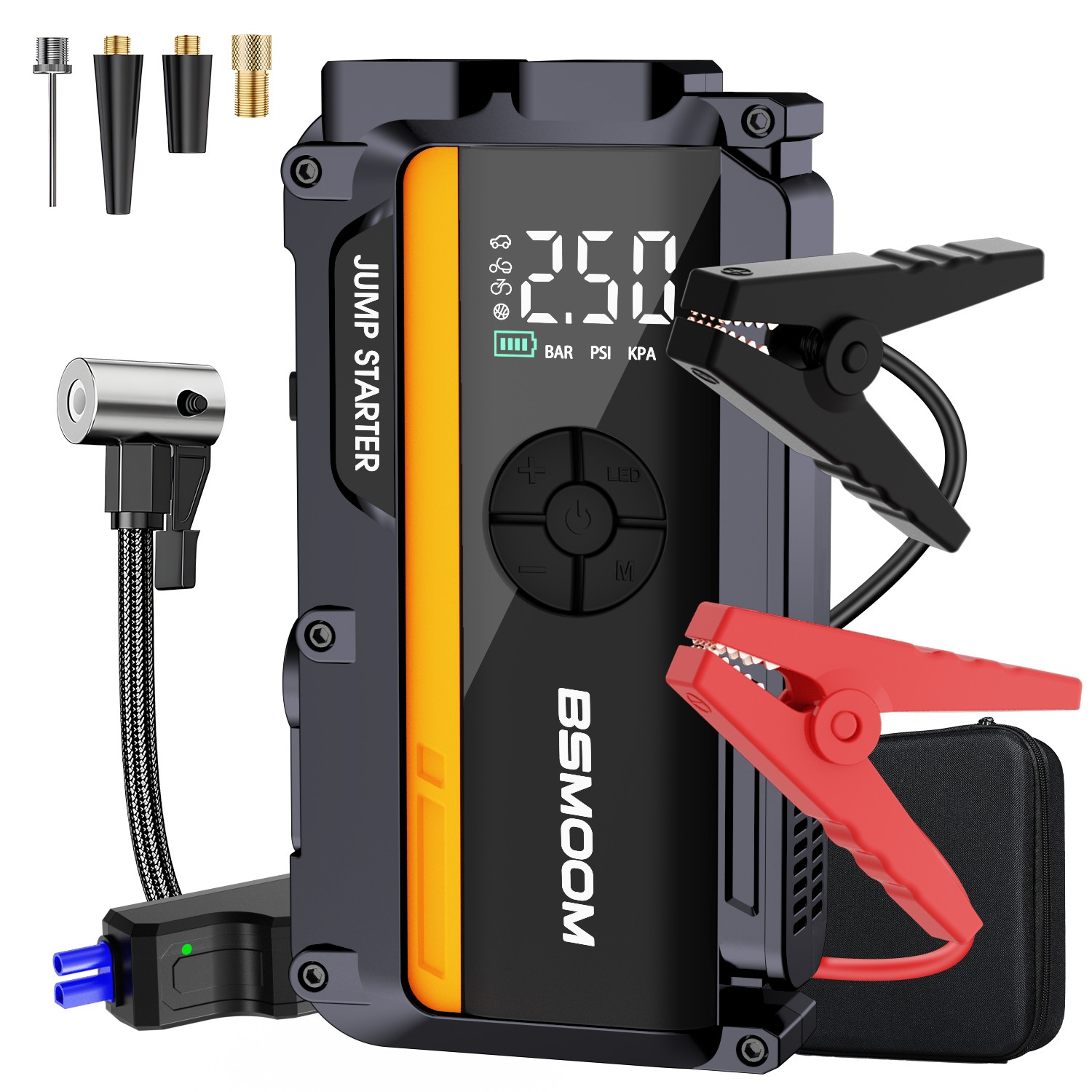 Jump Starter with Air Compressor 7000A Peak with 150PSI Tire Inflator Power Bank