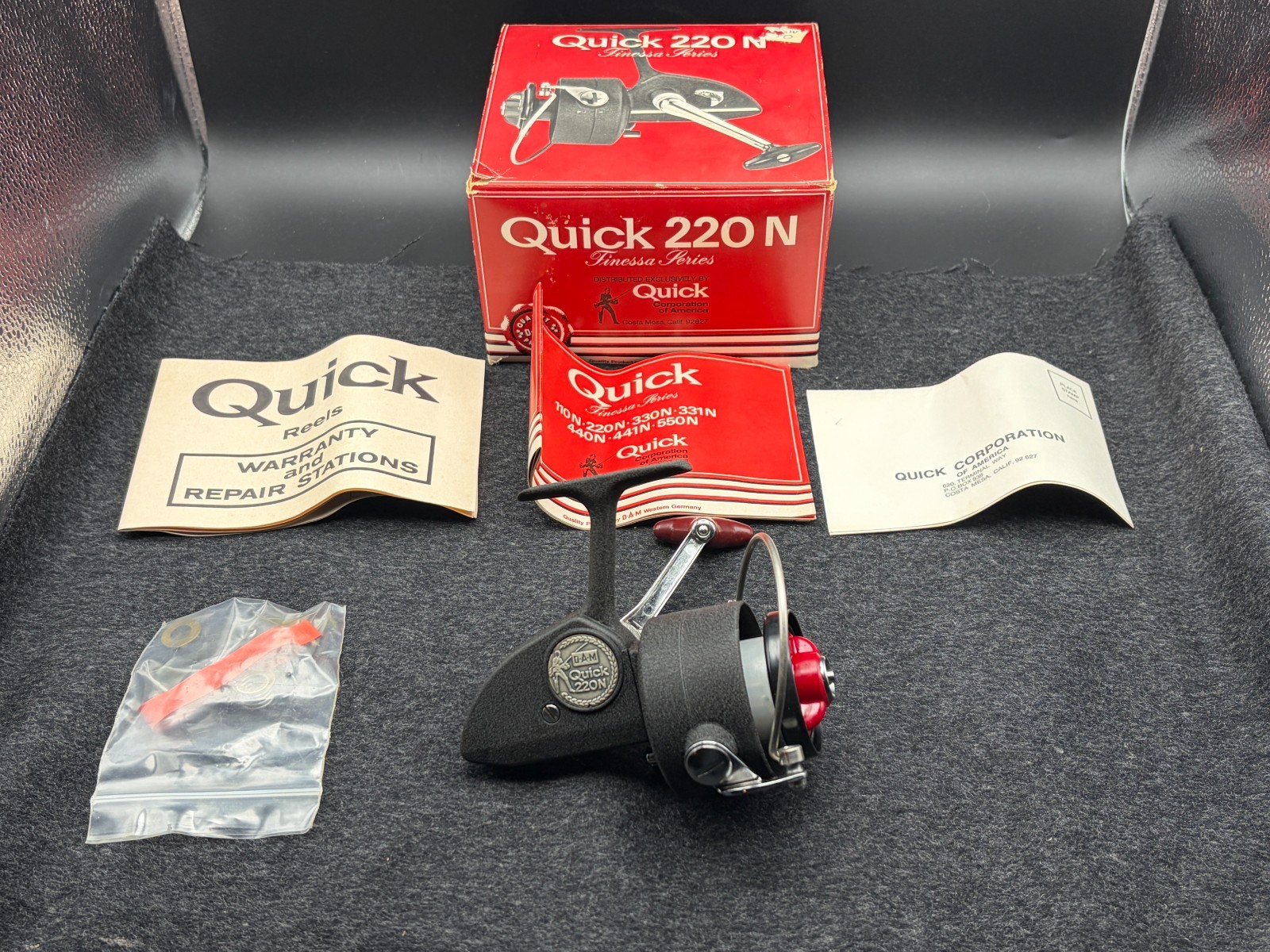 NOS  - Vintage DAM Quick 220N Fishing Reel FINESSA SERIES  - BOX PAPERWORK