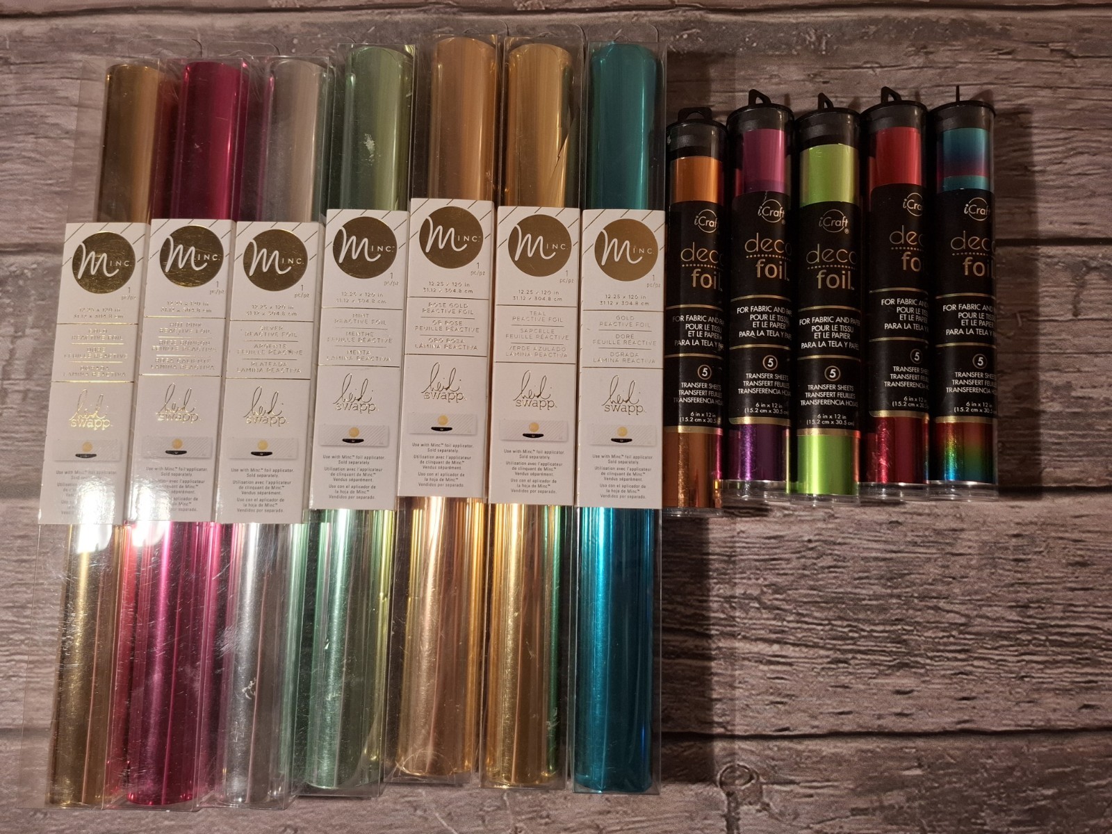 Bulk Heidi Swapp Minc Reactive Metallic Foil and iCraft Deco Foil - 12 Rolls Bulk Heidi Swapp Minc Reactive Metallic Foil and iCraft Deco Foil - 12 Rolls