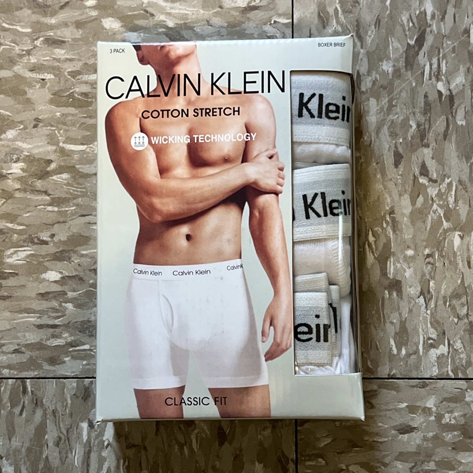 Calvin Klein Cotton Stretch Wicking Men\'s Boxer Briefs 3 Pack White size L