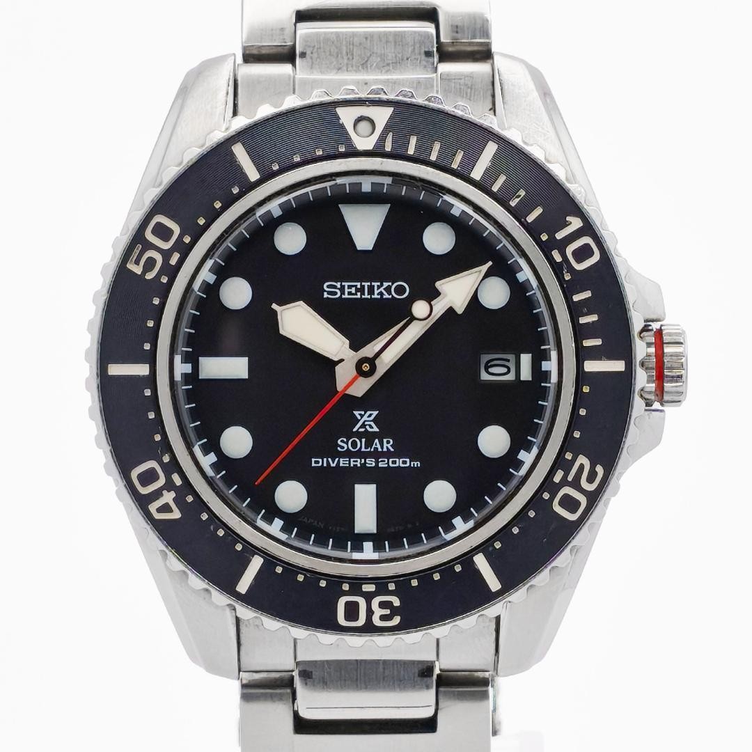 Seiko Prospex SBDJ051 Diver Scuba Solar Watch Black Dial Stainless 200m Seiko Prospex SBDJ051 Diver Scuba Solar Watch Black Dial Stainless 200m