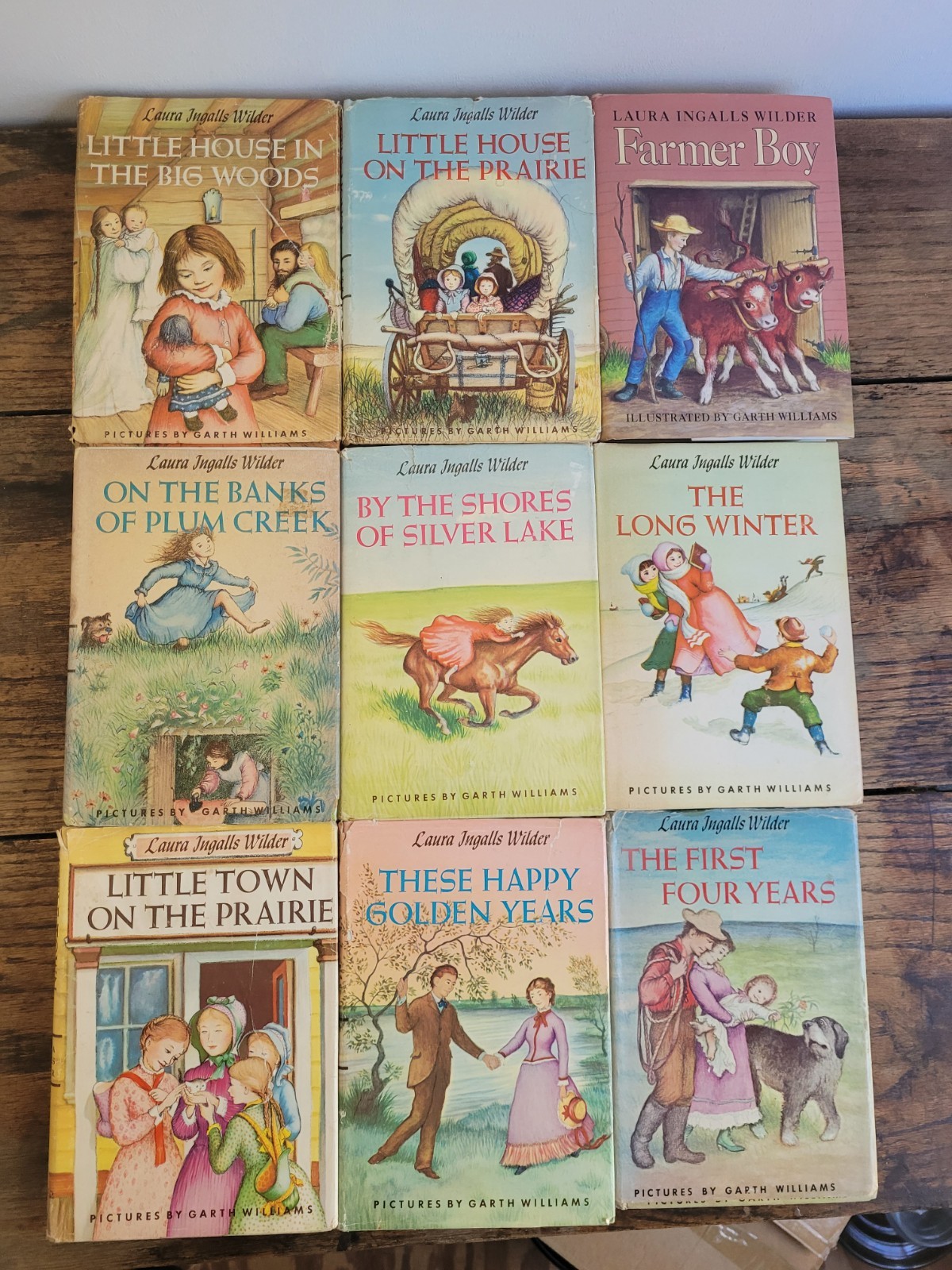 Vintage Laura Ingalls Wilder Little House Series 9 HC Matching DJ Set 1953