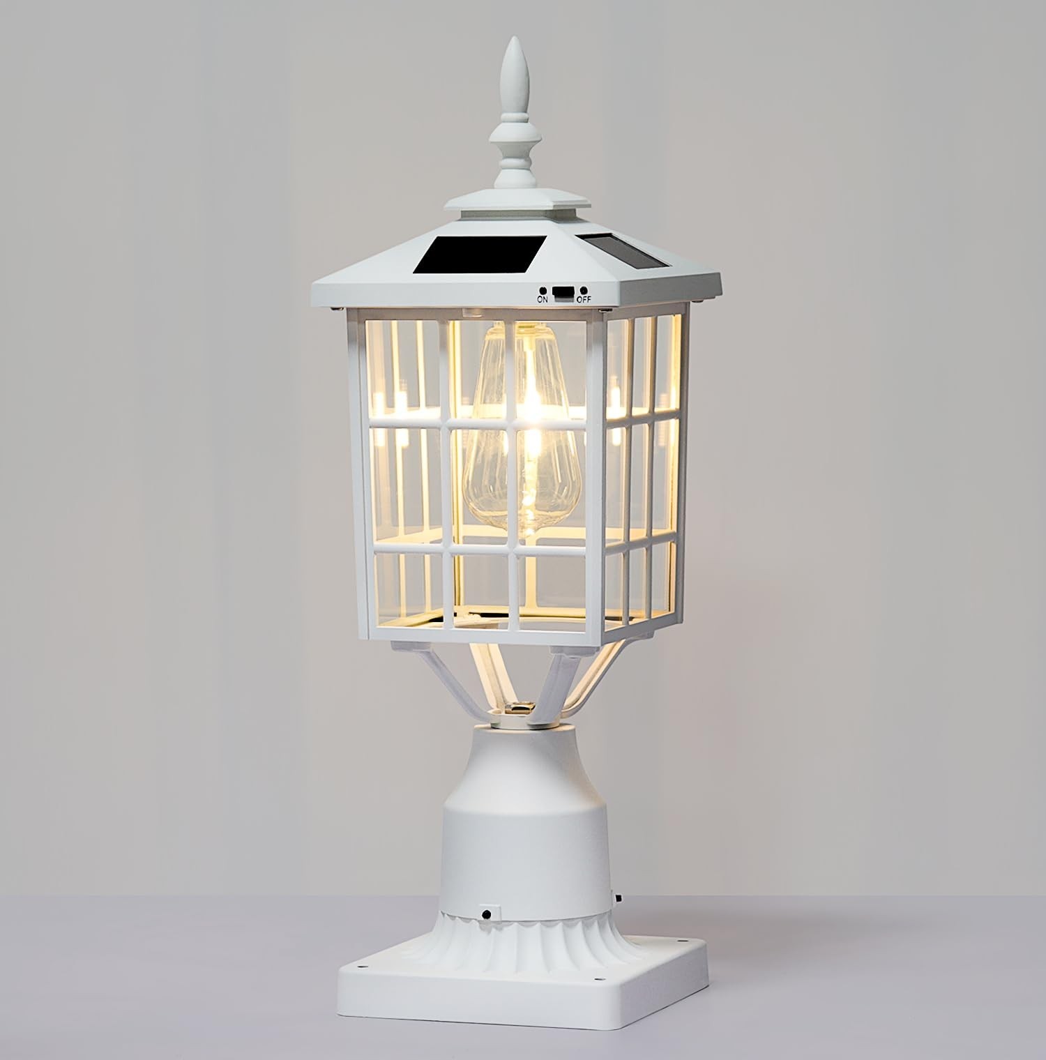 ST4224Q-W Solar Post Light Outdoor Led Squared Frame Fixture with 3 ST4224Q-W Solar Post Light Outdoor Led Squared Frame Fixture with 3