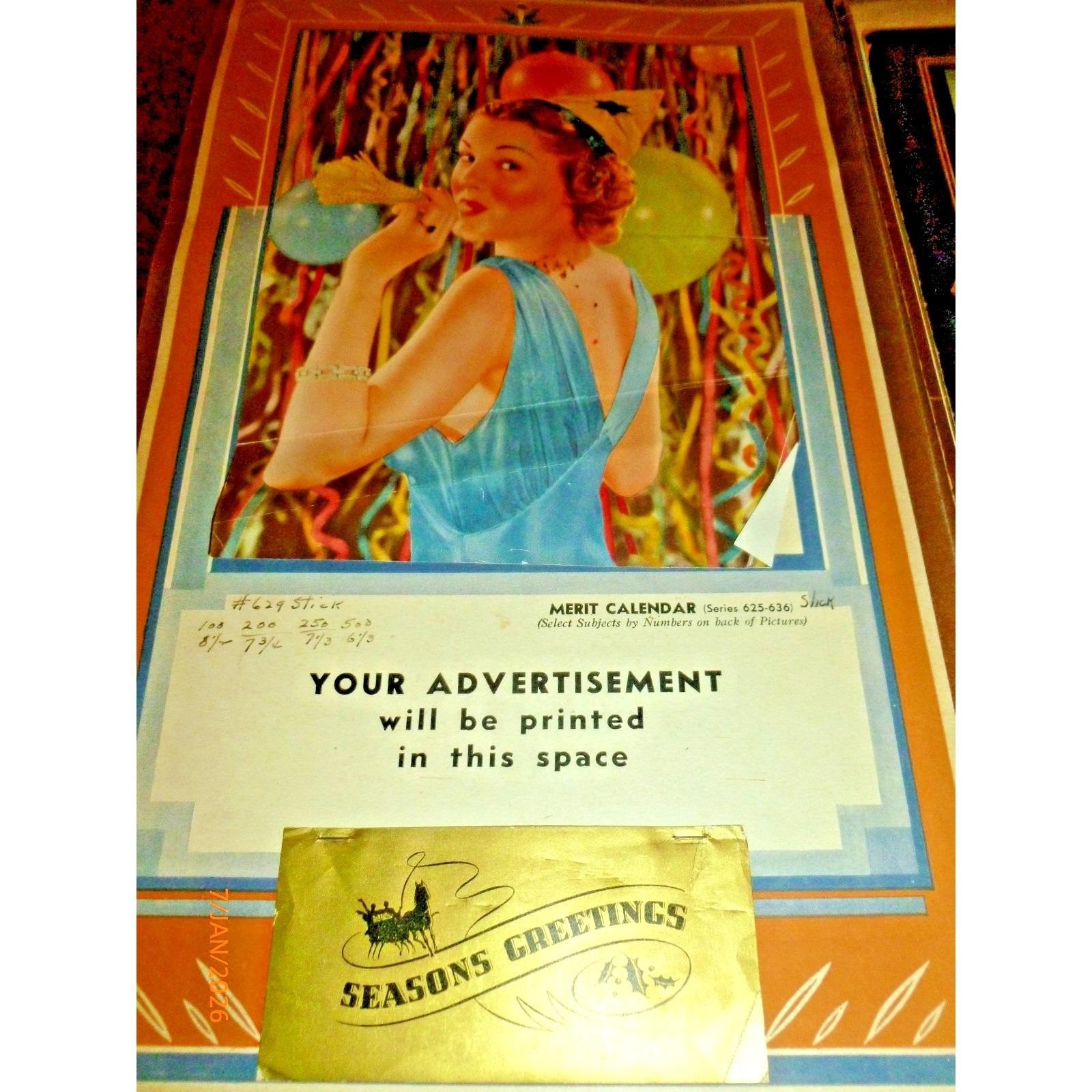 Vintage 1938-1942 Merit Stellar Art Calendars Salesman Sample Album No S-2