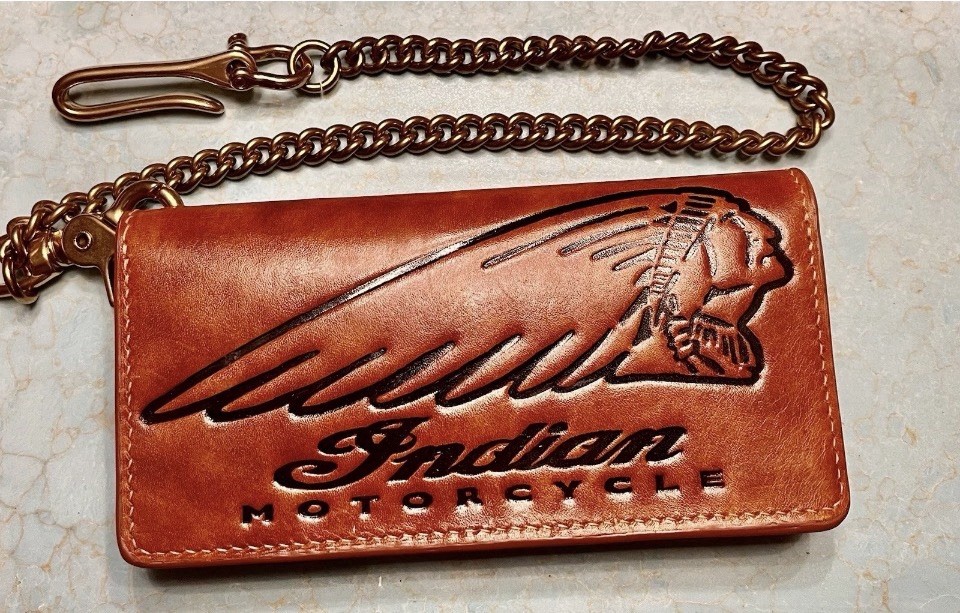 Premium Indian Handmade Biker Motorcycle Long Wallet Chestnut Bonfe Leather Premium Indian Handmade Biker Motorcycle Long Wallet Chestnut Bonfe Leather