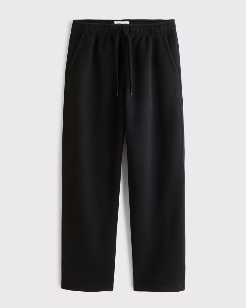 Sale Abercrombie & Fitch Men Essential Straight Open-Hem Sweatpant Black Regular