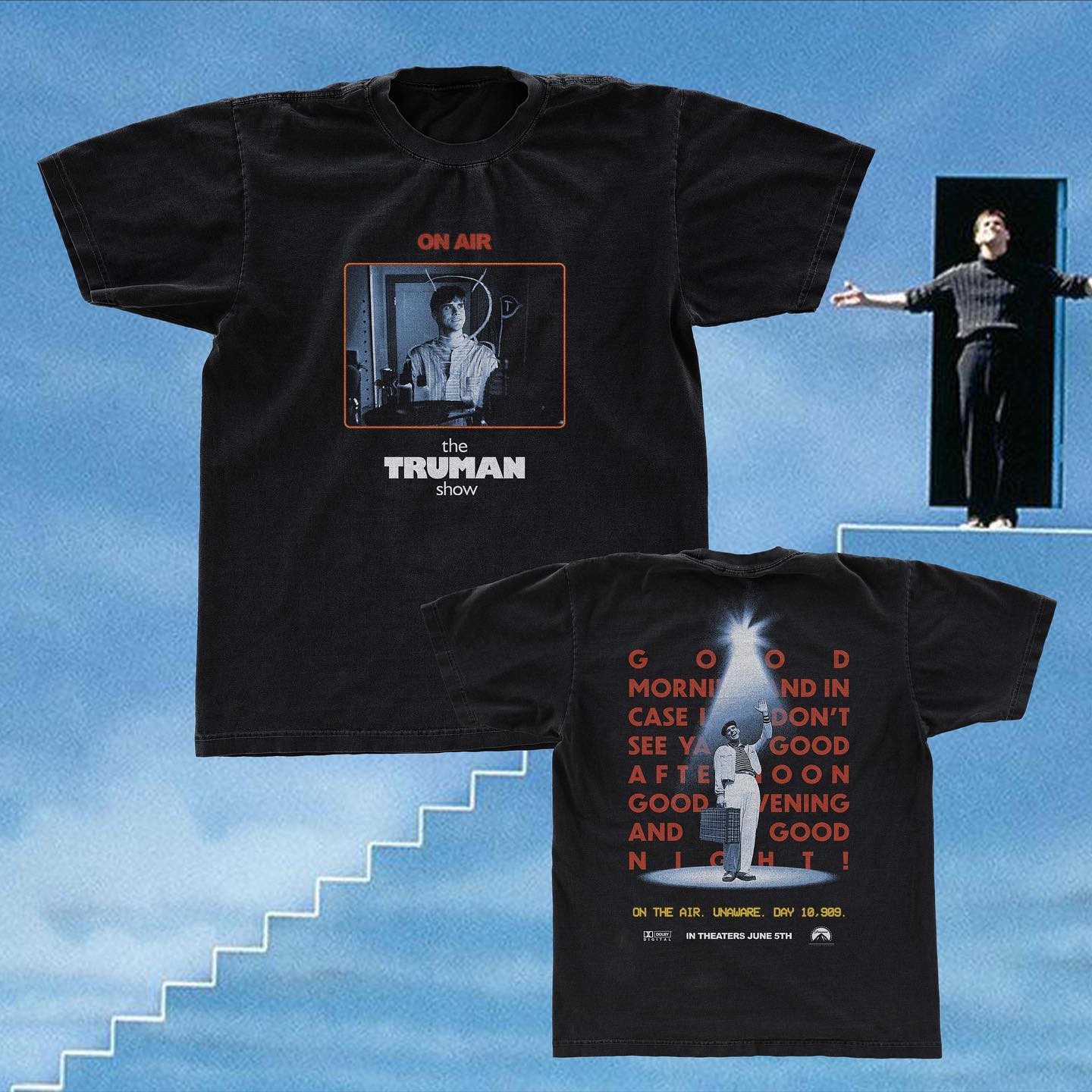 Monarch Wear The Truman Show T-Shirt Jim Carrey Reality Black