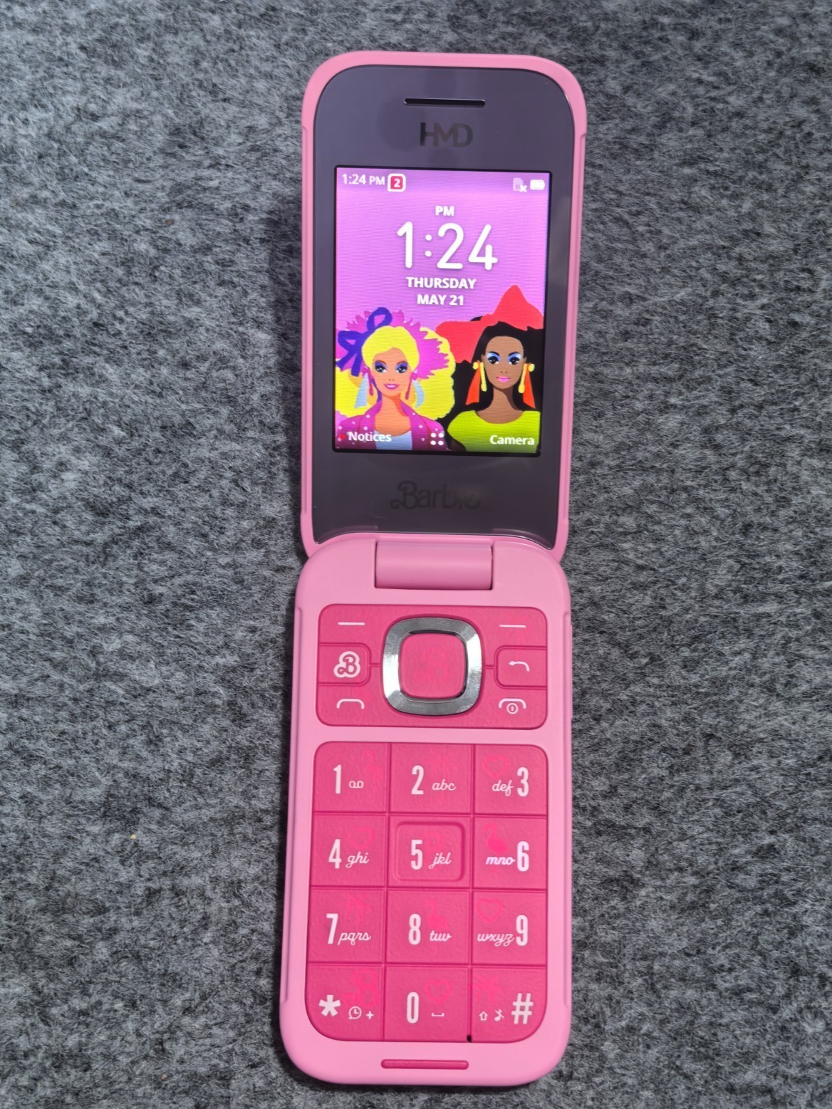 Unlocked HMD Barbie PINK Phone 4GB 512MB 1-SIM KaiOS Nokia 2780 Flip Phone