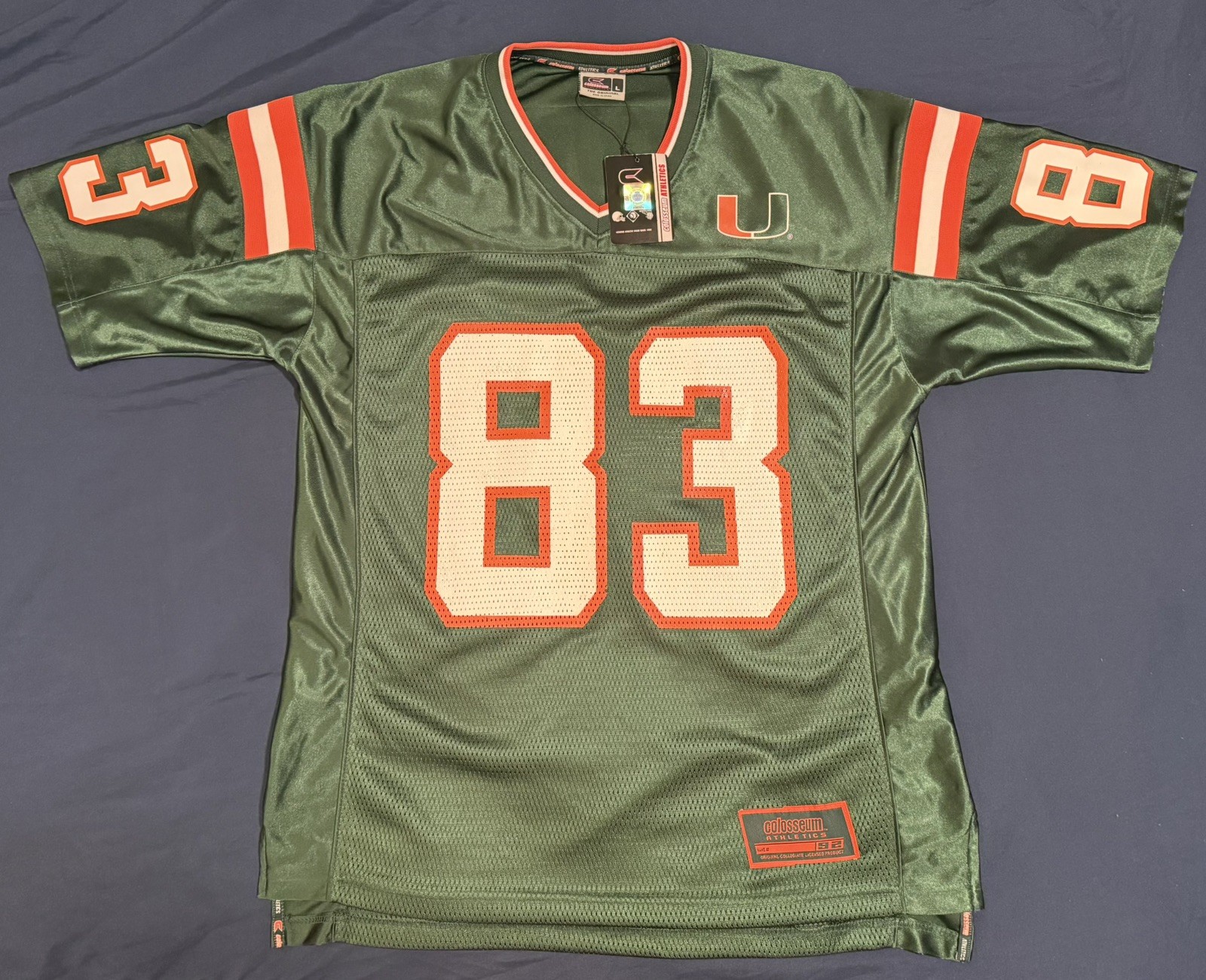 Vintage Colosseum Miami Hurricanes Football Jersey Licensed - Size L - NWT
