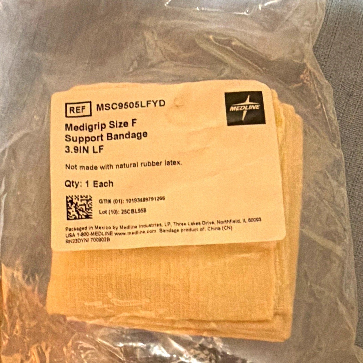 Medline Medigrip Size F 3.9in Elastic Bandage Beige Latex-Free MSC9505LFYD New Medline Medigrip Size F 3.9in Elastic Bandage Beige Latex-Free MSC9505LFYD New