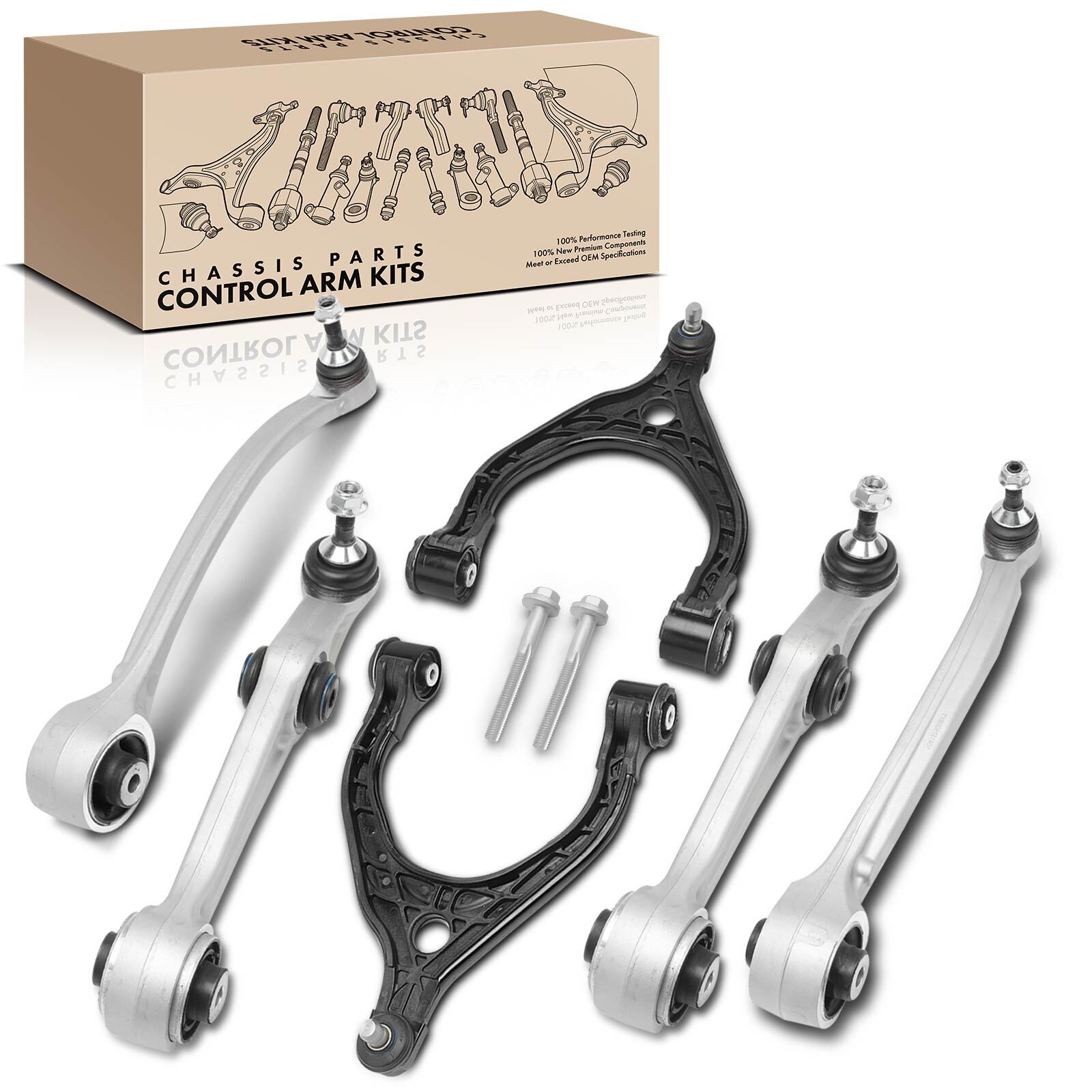 New 6pcs Front Lower & Upper Control Arm with Ball Joint for Tesla X 2016-2021