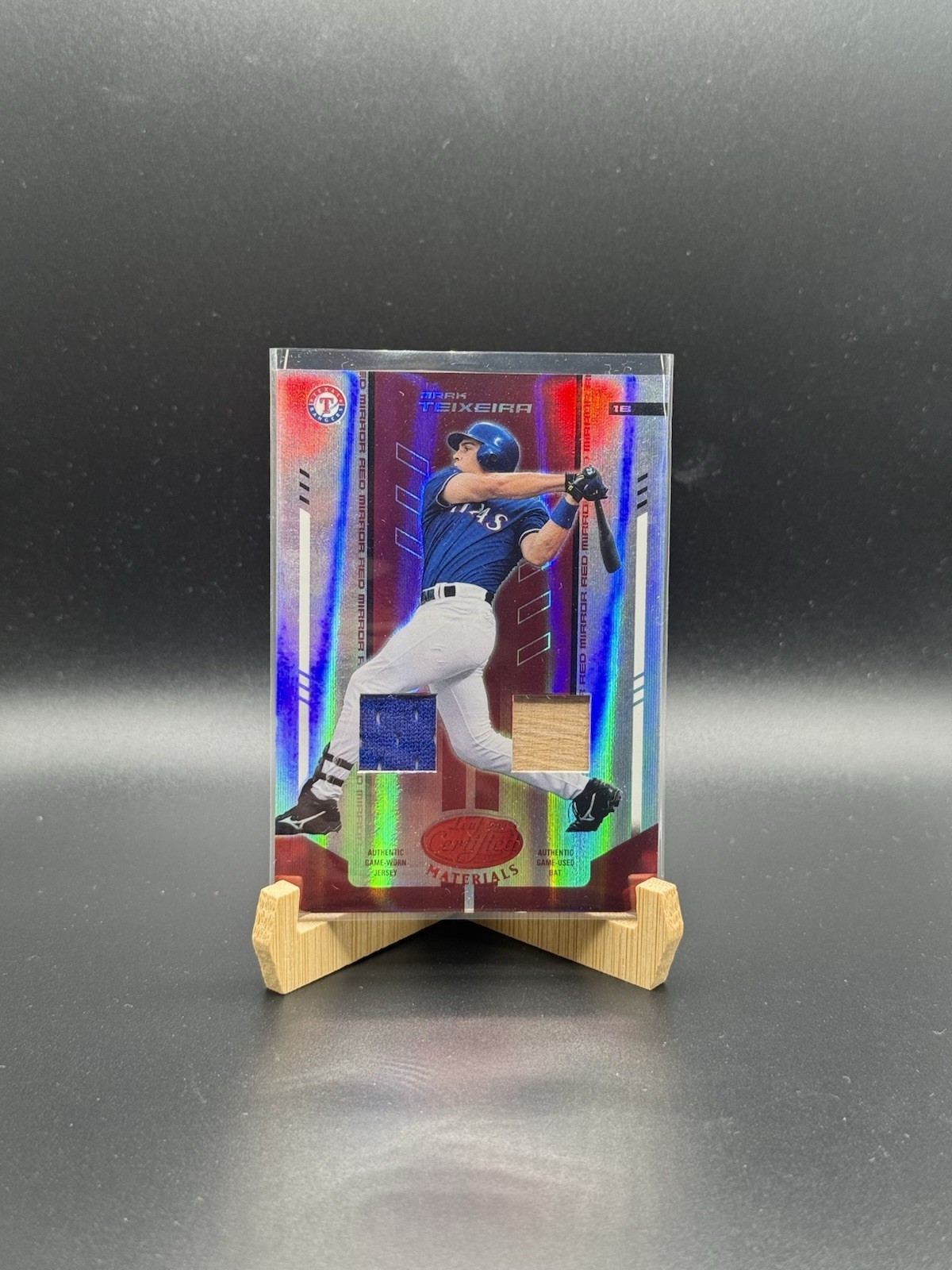 2004 Leaf Certified Materials - Mark Teixeira #134 Red Mirror Combo Relics /250 2004 Leaf Certified Materials - Mark Teixeira #134 Red Mirror Combo Relics /250