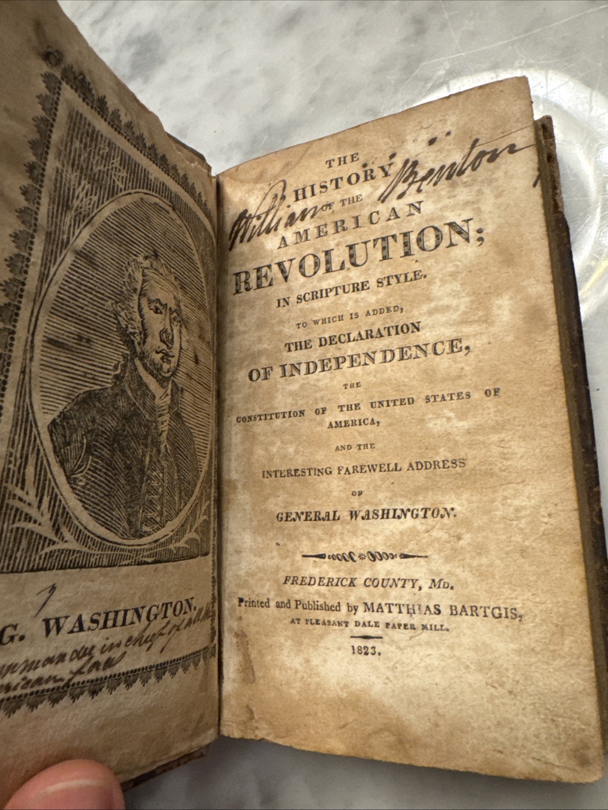 RARE 1823- History Of The American Revolution By Matthias Barth is- Maryland