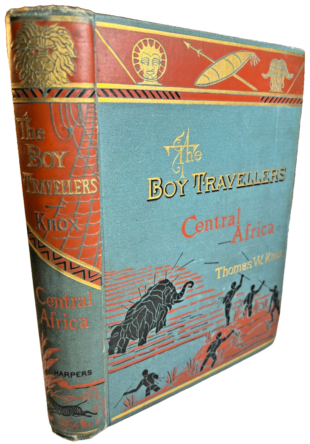 1884 Boy Travellers Central Africa Thomas W Knox Harper\'s Illustrated HC 1st