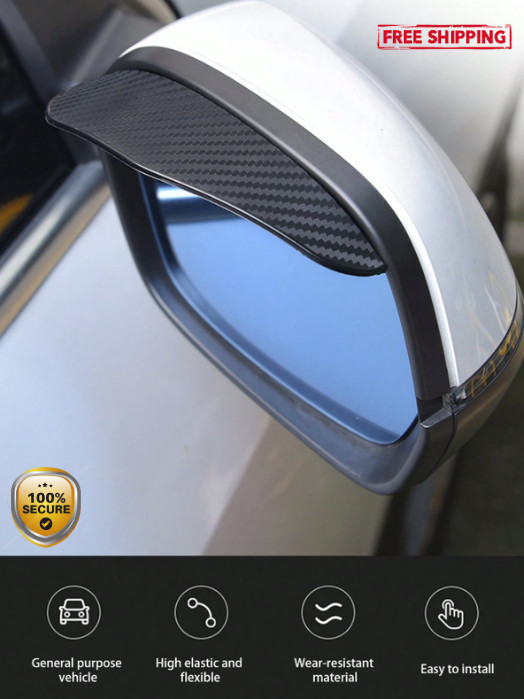 2pcs Car Rearview Mirror Rainproof Eyebrow - Anti-Water Guard Cover - NEW