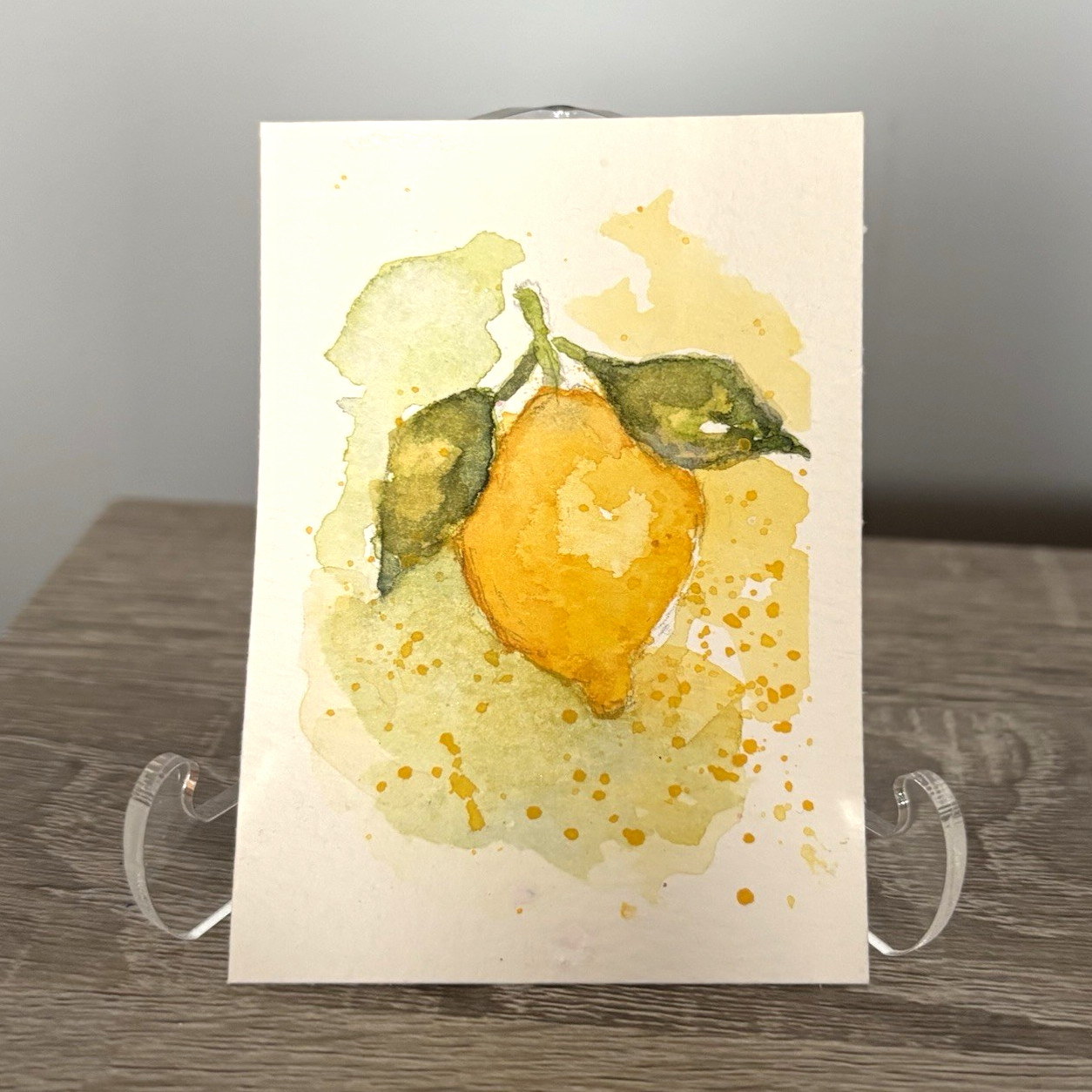 Small Lemon Fruit Watercolor Painting on Paper, Unframed Small Lemon Fruit Watercolor Painting on Paper, Unframed
