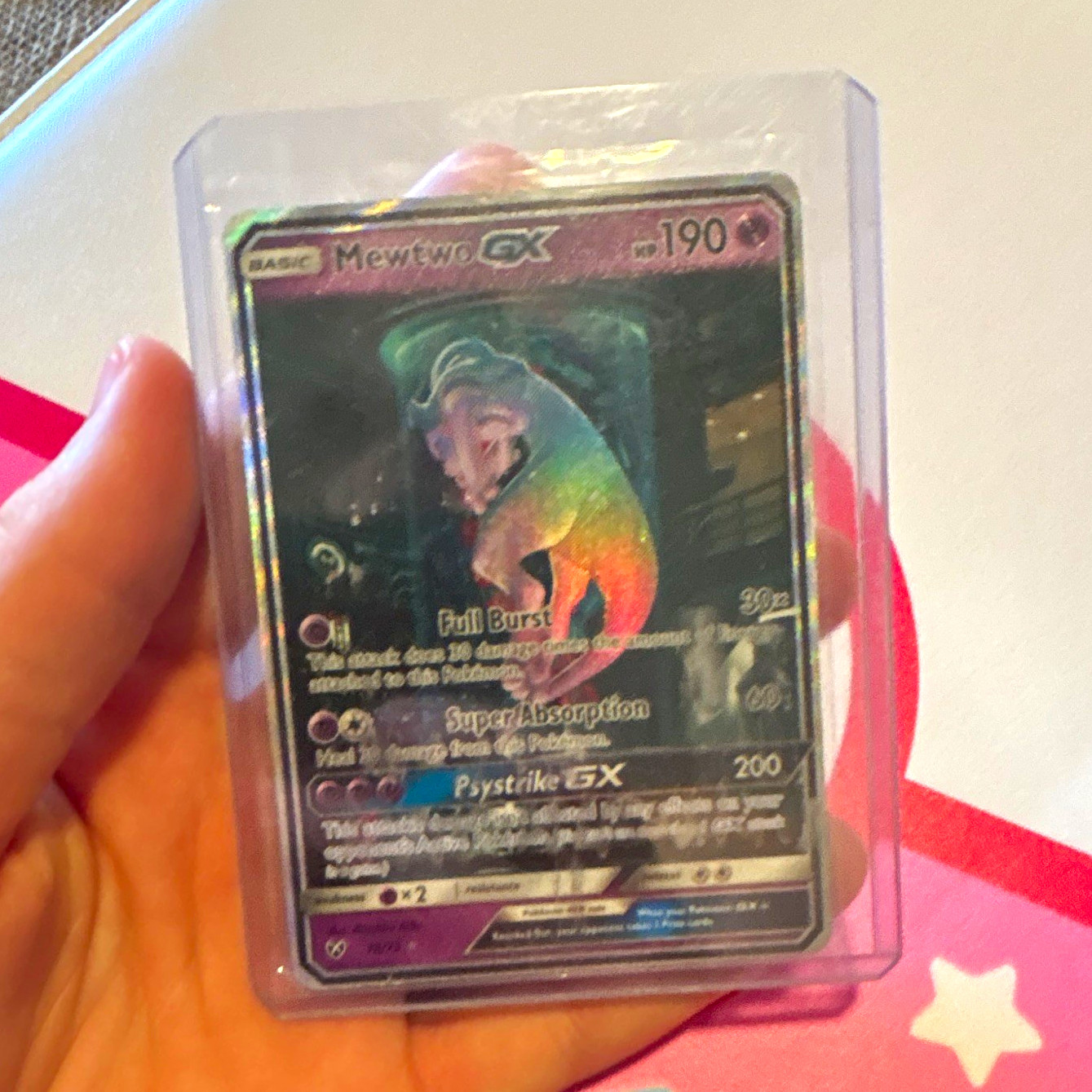Mewtwo GX Shining Legends Secret Shining Holo 78/73 English 190 HP Mewtwo GX Shining Legends Secret Shining Holo 78/73 English 190 HP