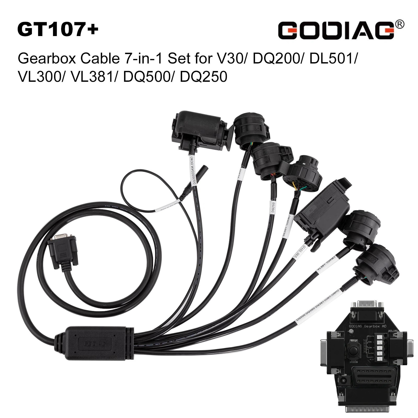 GODIAG Gearbox Cable 7-in-1 Set for V30/DQ500/DL501/VL300/VL381/DQ500/DQ250