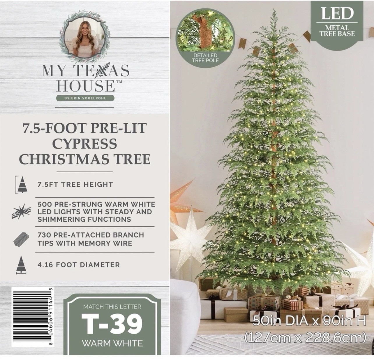 My Texas House 2025 7.5ft Cypress Pre-Lit Artificial Christmas Tree ( 500 LEDs ) My Texas House 2025 7.5ft Cypress Pre-Lit Artificial Christmas Tree ( 500 LEDs )