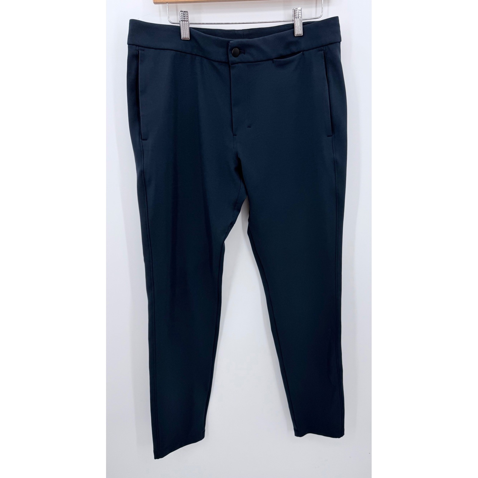 Lululemon Commission Pants Men 32 Navy Blue Warpstreme Slim Fit Trousers