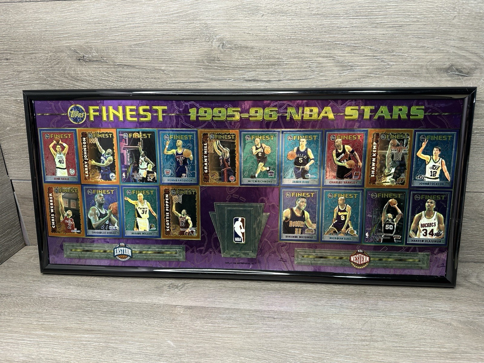 Topps Finest 1995-96 NBA Stars Framed Uncut Sheet East And West All Stars