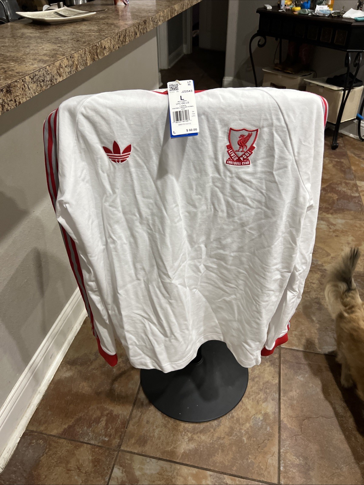 Authentic Liverpool FC Adidas Originals Long Sleeve T-Shirt size L Authentic Liverpool FC Adidas Originals Long Sleeve T-Shirt size L