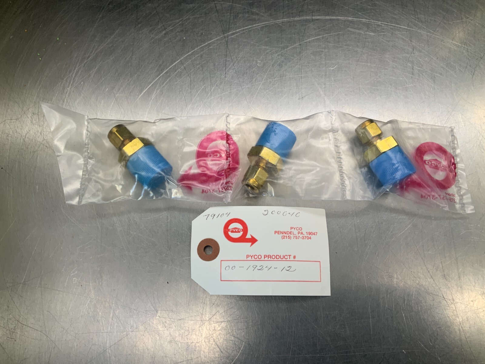 (3) Parker Straight Union Fitting 1/4\ (3) Parker Straight Union Fitting 1/4\