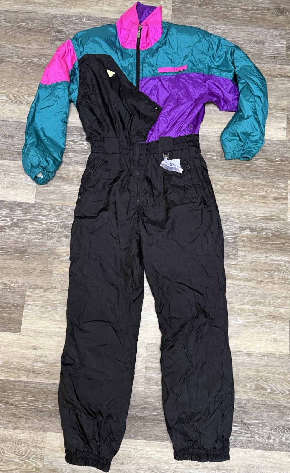VTG 80s 90s Fera Neon Skiwear Women\'s One Piece Ski Suit Ladies Sz 16 Colorblock VTG 80s 90s Fera Neon Skiwear Women\'s One Piece Ski Suit Ladies Sz 16 Colorblock