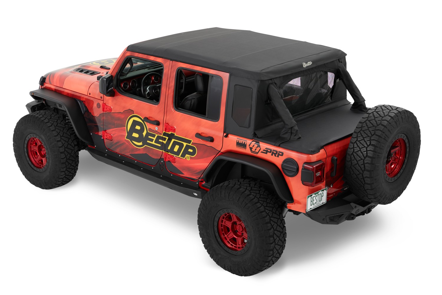 Bestop 80100-35 Halftop Soft Top Conversion Kit Black Diamond For Jeep Wrangler