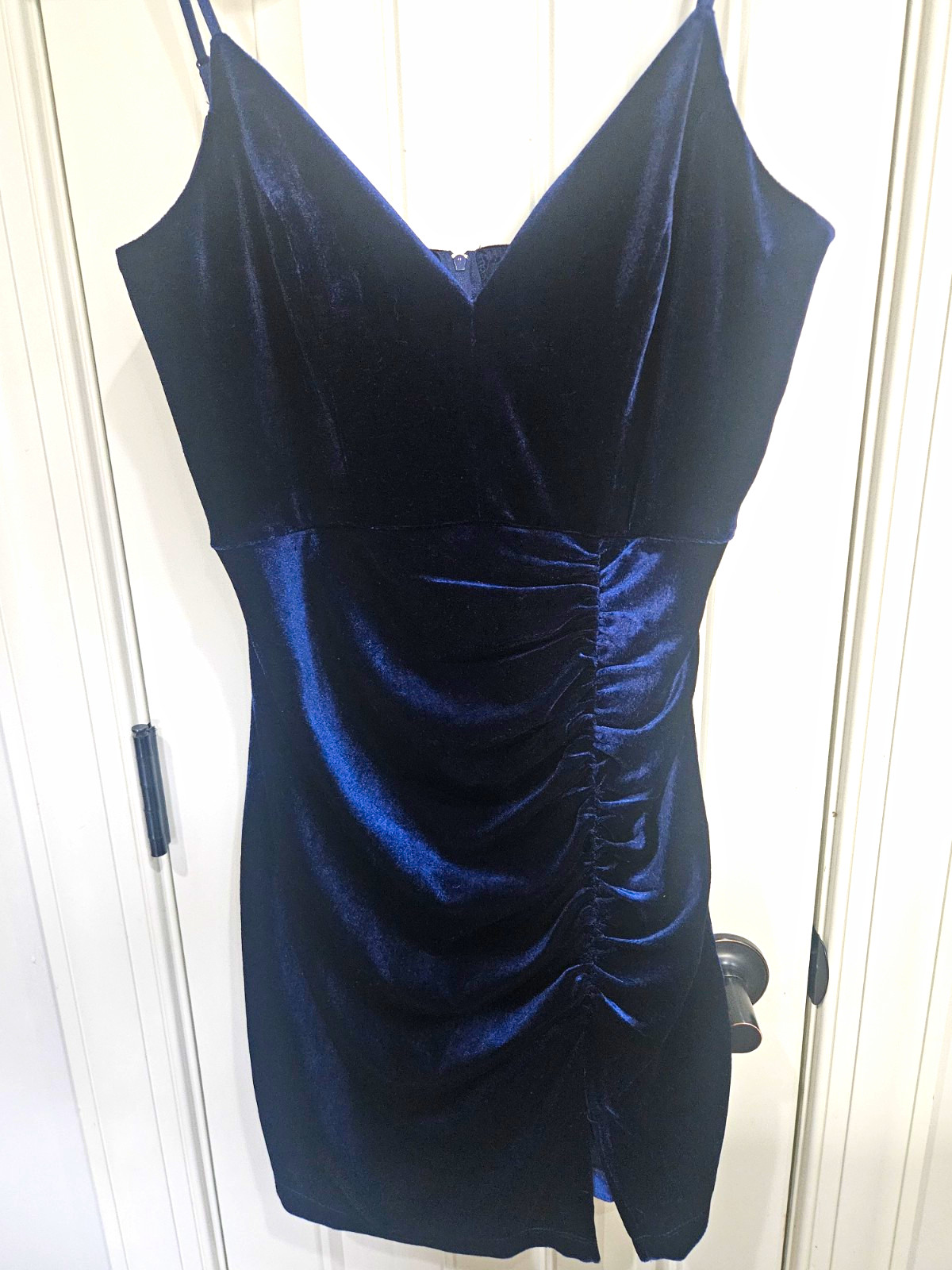 Emerald Sundae Women\'s Velvet Mini Dress Navy Blue, Bodycon, Cocktail Wedding