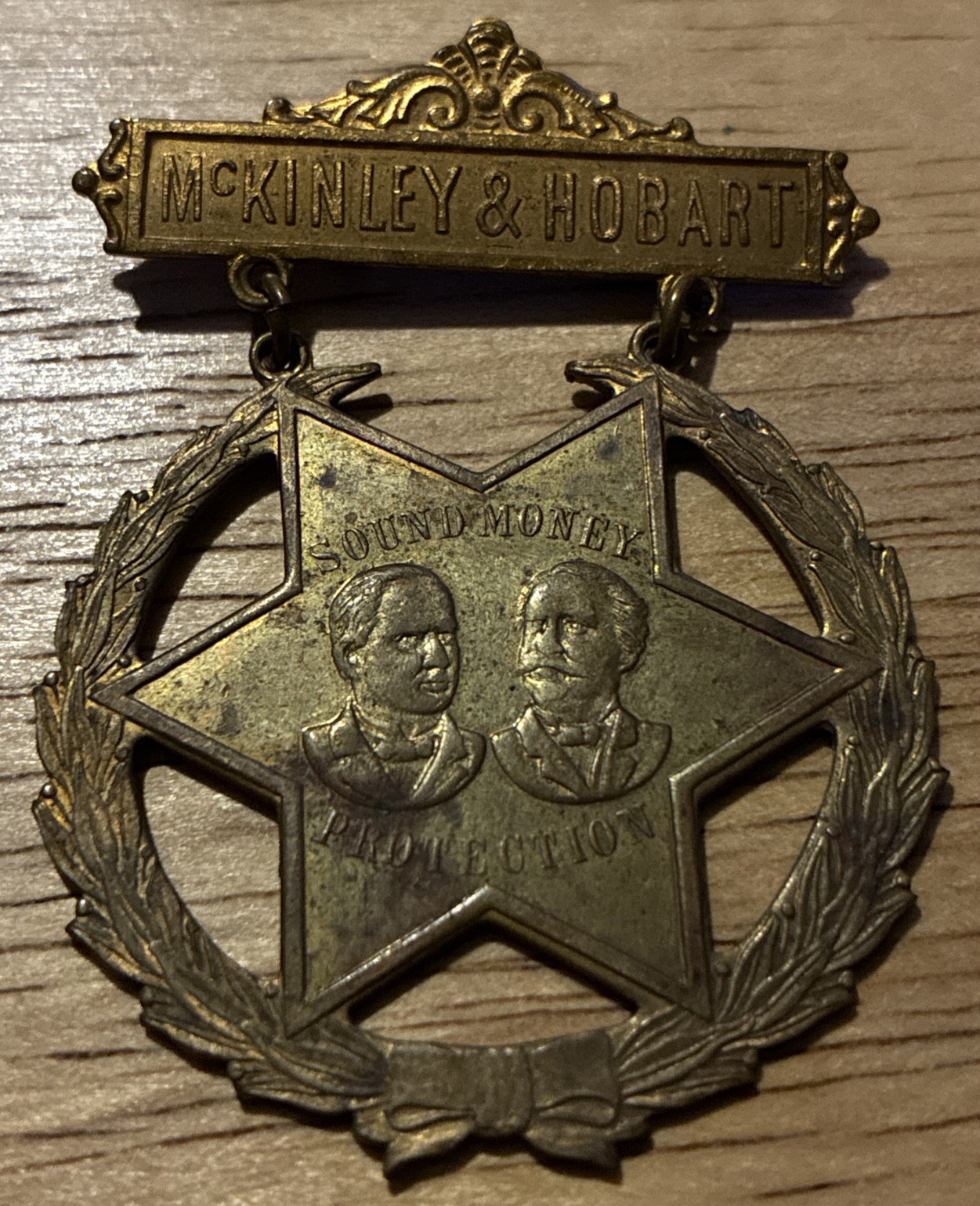 Rare Antique McKinley & Hobart Presidential Campaign Badge pinback button Rare Antique McKinley & Hobart Presidential Campaign Badge pinback button