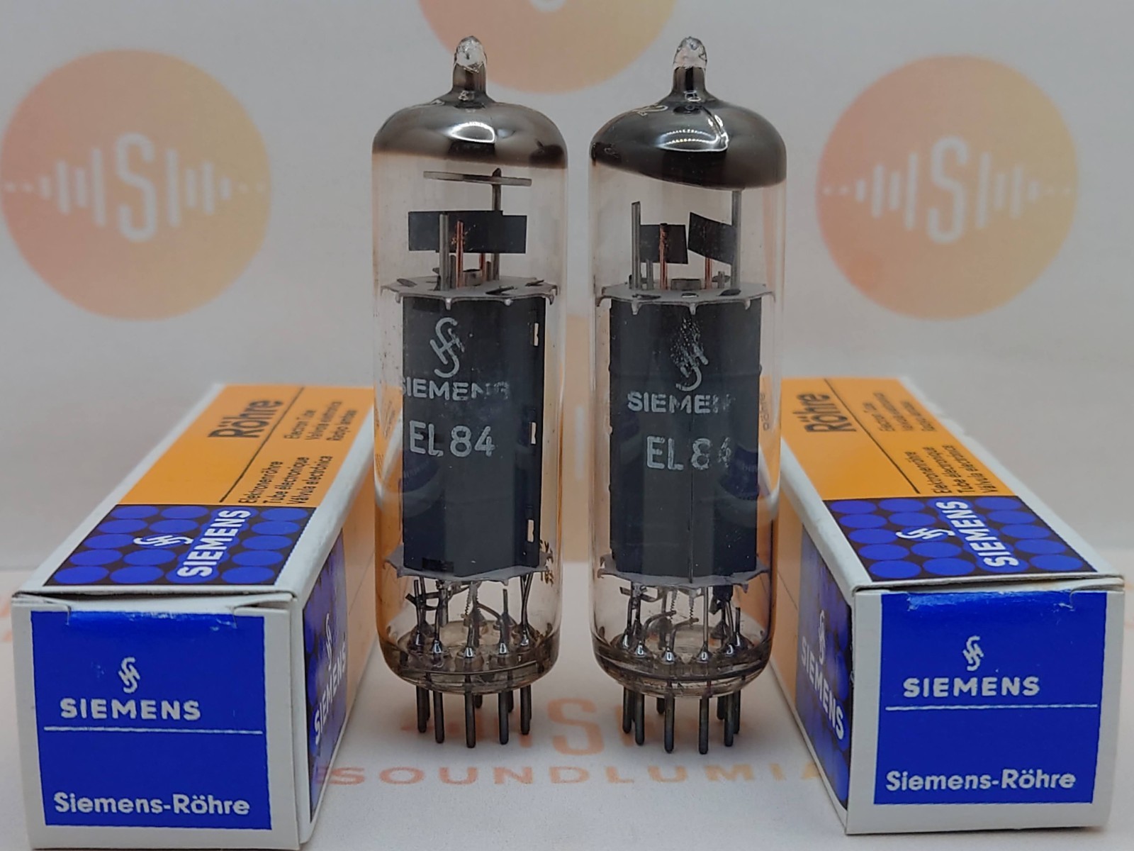 Siemens EL84 6BQ5 O-getter Matched Pair - Munich 1959 Same Code - Near NOS