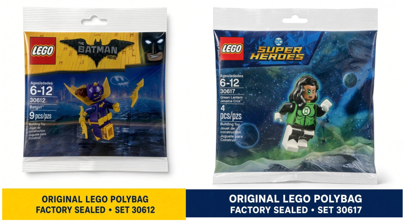 LEGO DC Polybags 30612 Batgirl + 30617 Green Lantern Jessica Cruz SEALED - NEW