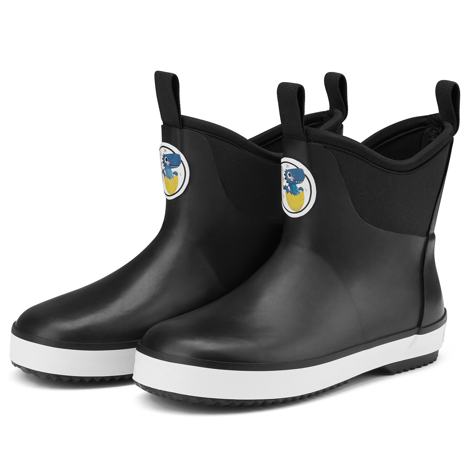 HISEA Kids Deck Boot Waterproof Lightweight Ankle Rain Boot Boy Girl Rubber Boot