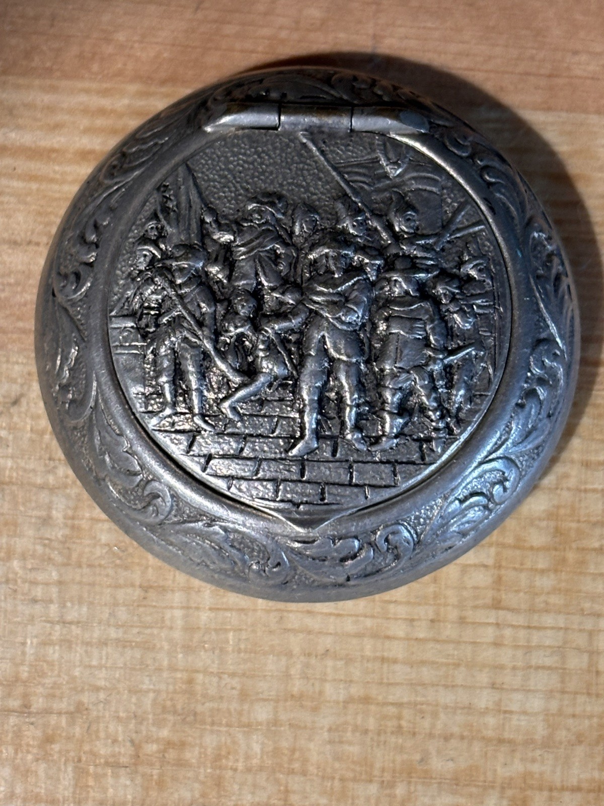 Antique Silver Pill Box Rembrandt Nightwatch Repousse 835 Silver Dutch Trinket Antique Silver Pill Box Rembrandt Nightwatch Repousse 835 Silver Dutch Trinket