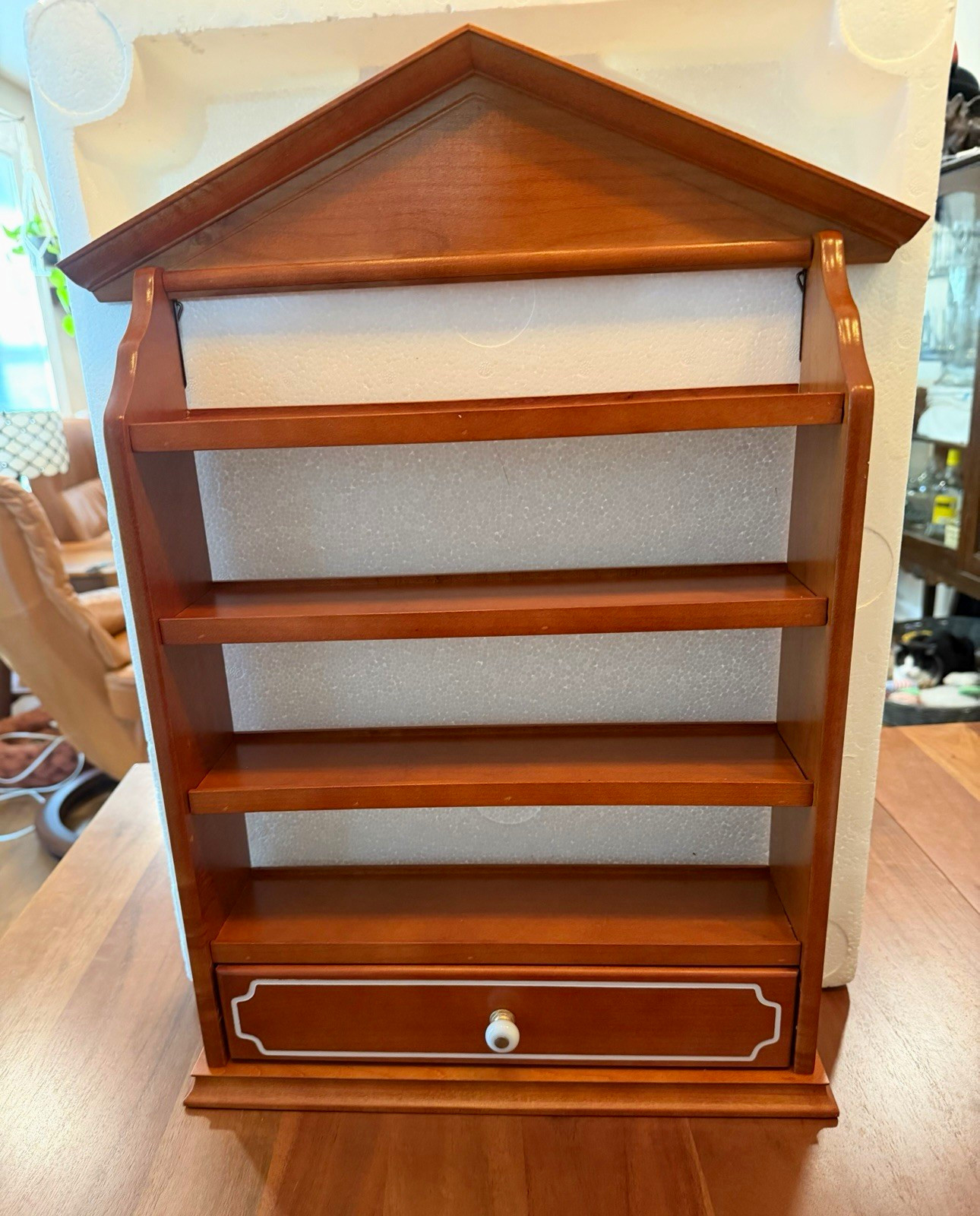 NOS Vtg 1989 Lenox Spice Village Wooden Display Rack Wall Cherry New Old Stock