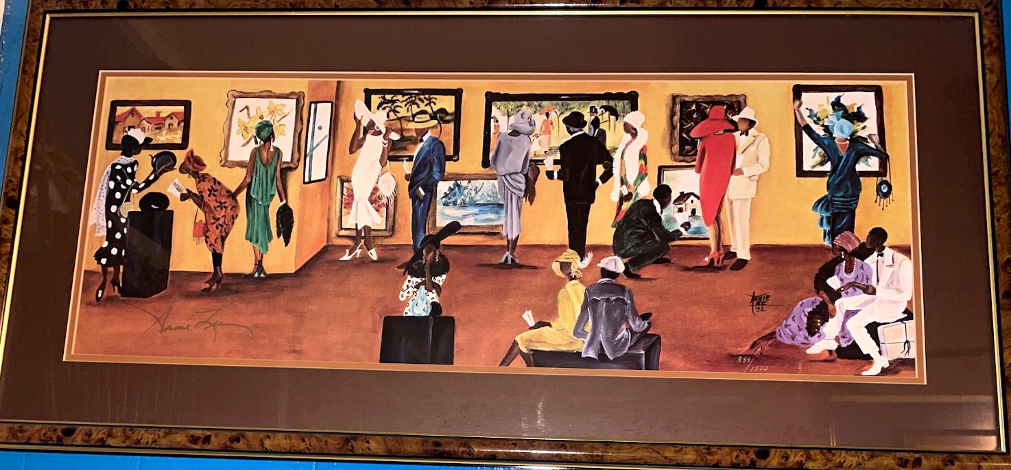Annie Lee Signed 889/1200 Limited Edition 1992 Matted & Framed Landscape Figures Annie Lee Signed 889/1200 Limited Edition 1992 Matted & Framed Landscape Figures