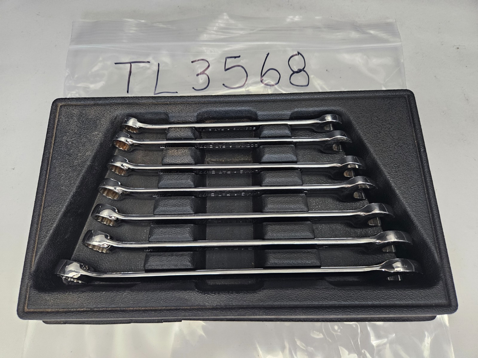 SNAP ON #SOEXM707 7 PC METRIC 12 PT FLANK DRIVE WRENCH SET W/HOLDER (TL3568)