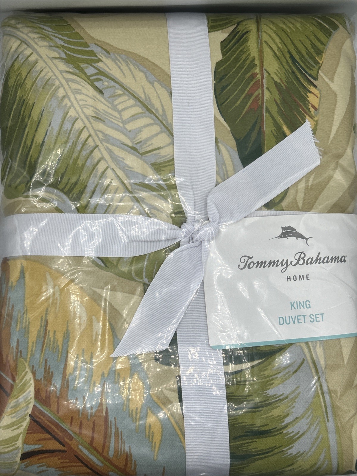 NEW Tommy Bahama King Palmiers Duvet Cover Set Green NEW Tommy Bahama King Palmiers Duvet Cover Set Green
