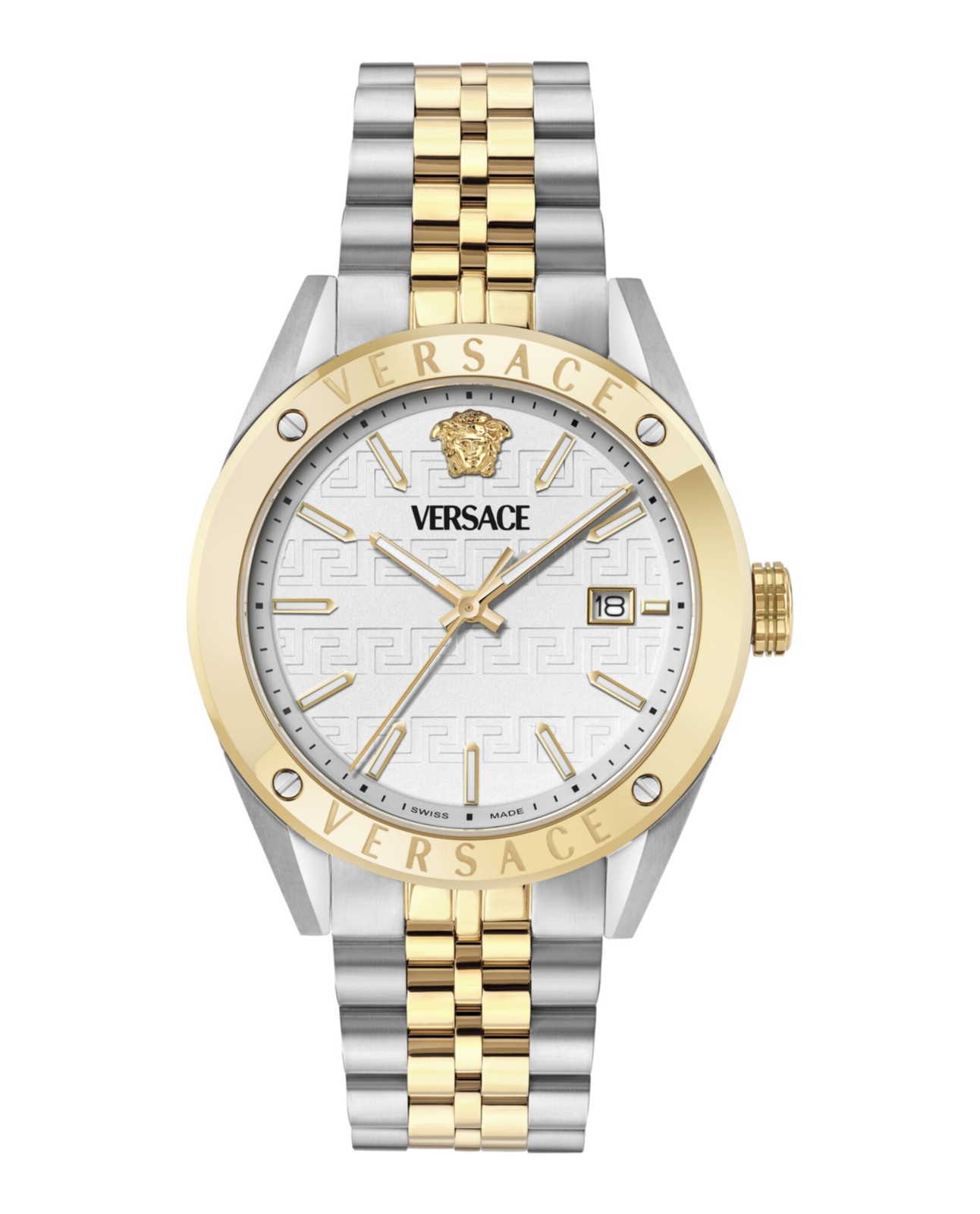 Versace Athletic Men’s Watch, Swiss Made Luxury Designer Watch with White Versace Athletic Men’s Watch, Swiss Made Luxury Designer Watch with White
