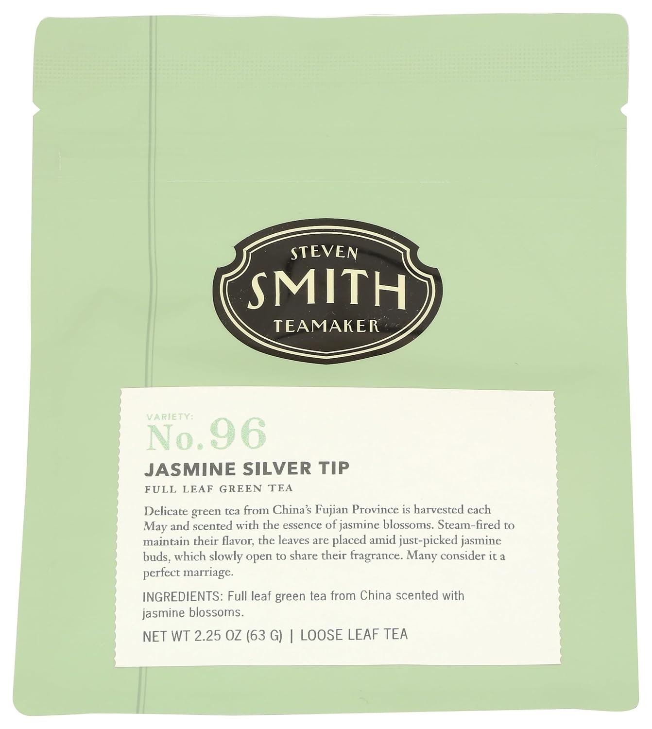 Steven Smith Teamaker Jasmine Silver Tip Loose Leaf Scented Green Tea, 2.25 OZ