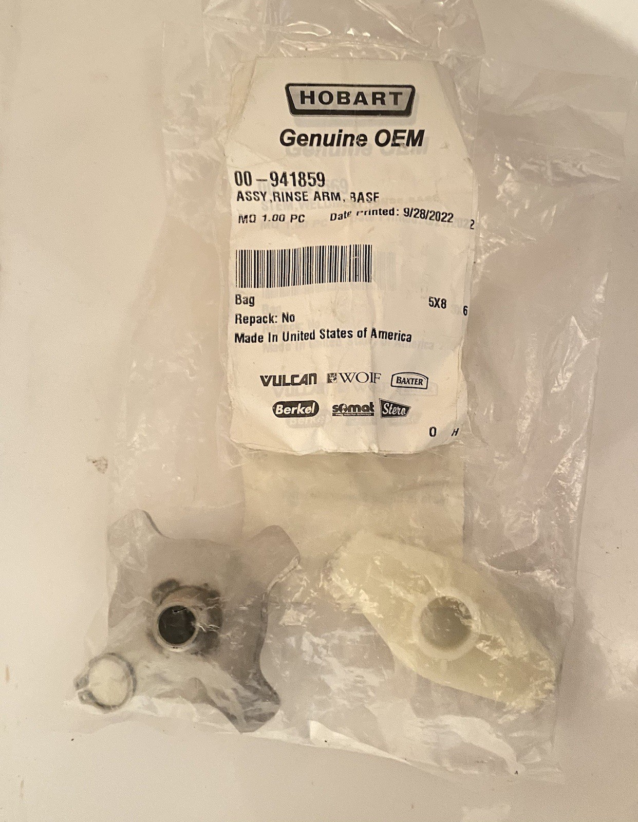 Hobart 00-941859 Assembly Rinse Arm Base LXER LXEH LXEC LXGPR Hobart 00-941859 Assembly Rinse Arm Base LXER LXEH LXEC LXGPR