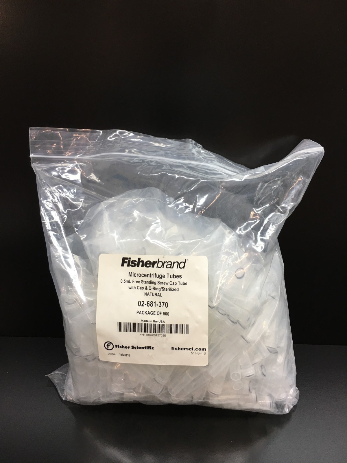 Fisherbrand REF 02-681-370 Sterile Microcentrifuge Tubes W Screw Caps 0.5mL Fisherbrand REF 02-681-370 Sterile Microcentrifuge Tubes W Screw Caps 0.5mL