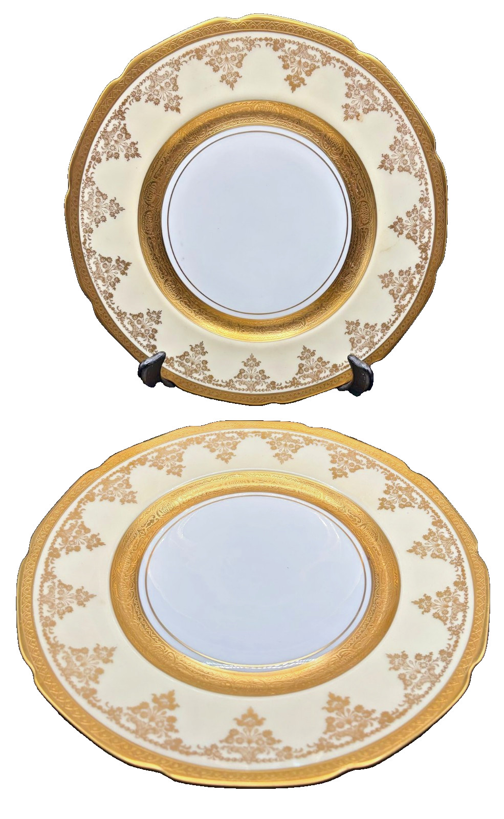 H&Co HEINRICH Gold Encrusted Selb Bavaria 10 7/8 Cabinet Plate 12 SET Fine CHINA H&Co HEINRICH Gold Encrusted Selb Bavaria 10 7/8 Cabinet Plate 12 SET Fine CHINA
