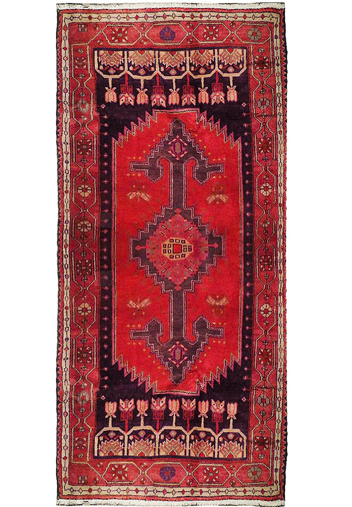 3.9 x 7.6 Semi-Antique Perrsian Hamadan Rug 73958 3.9 x 7.6 Semi-Antique Perrsian Hamadan Rug 73958