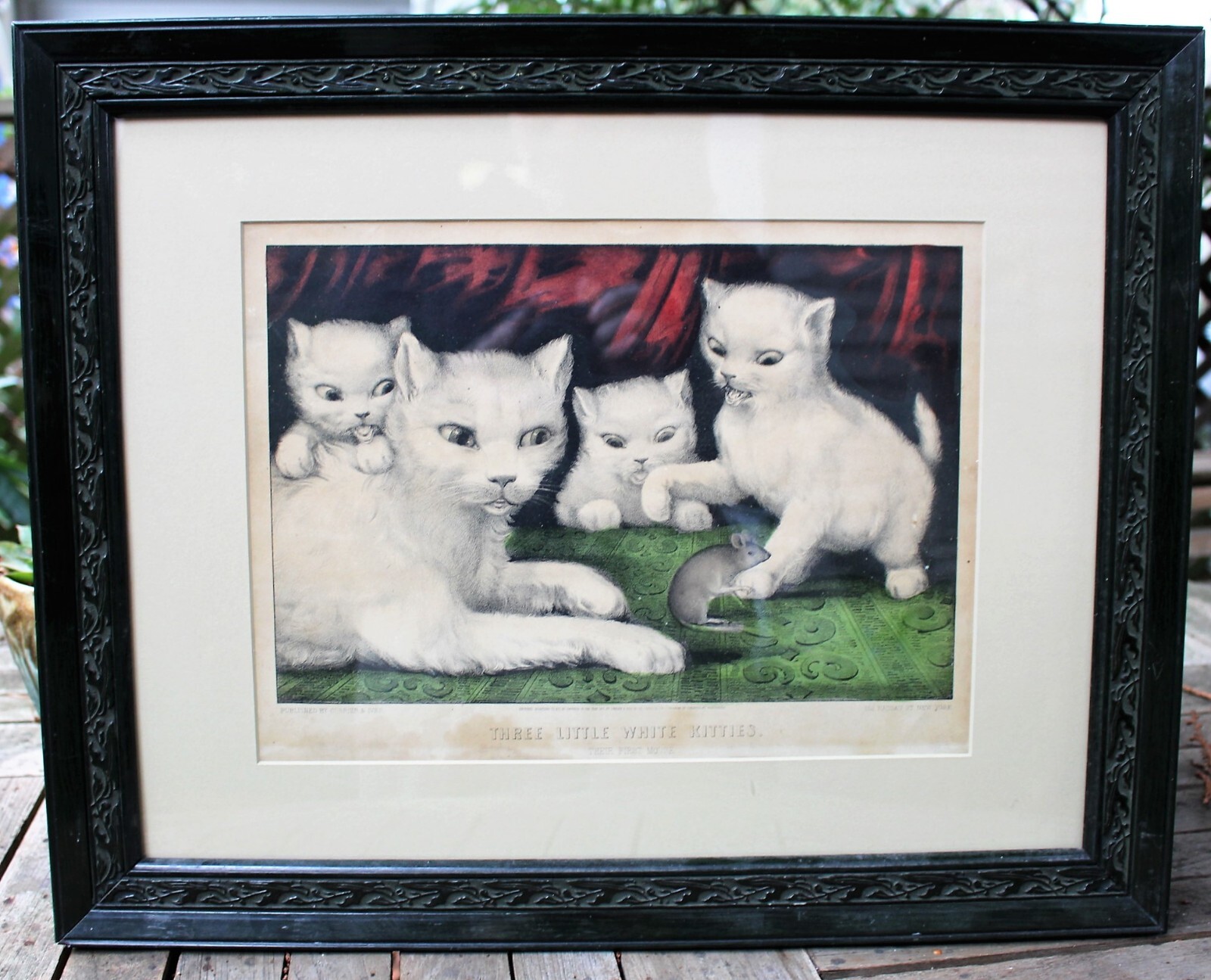 Large Framed Original Currier & Ives Print \