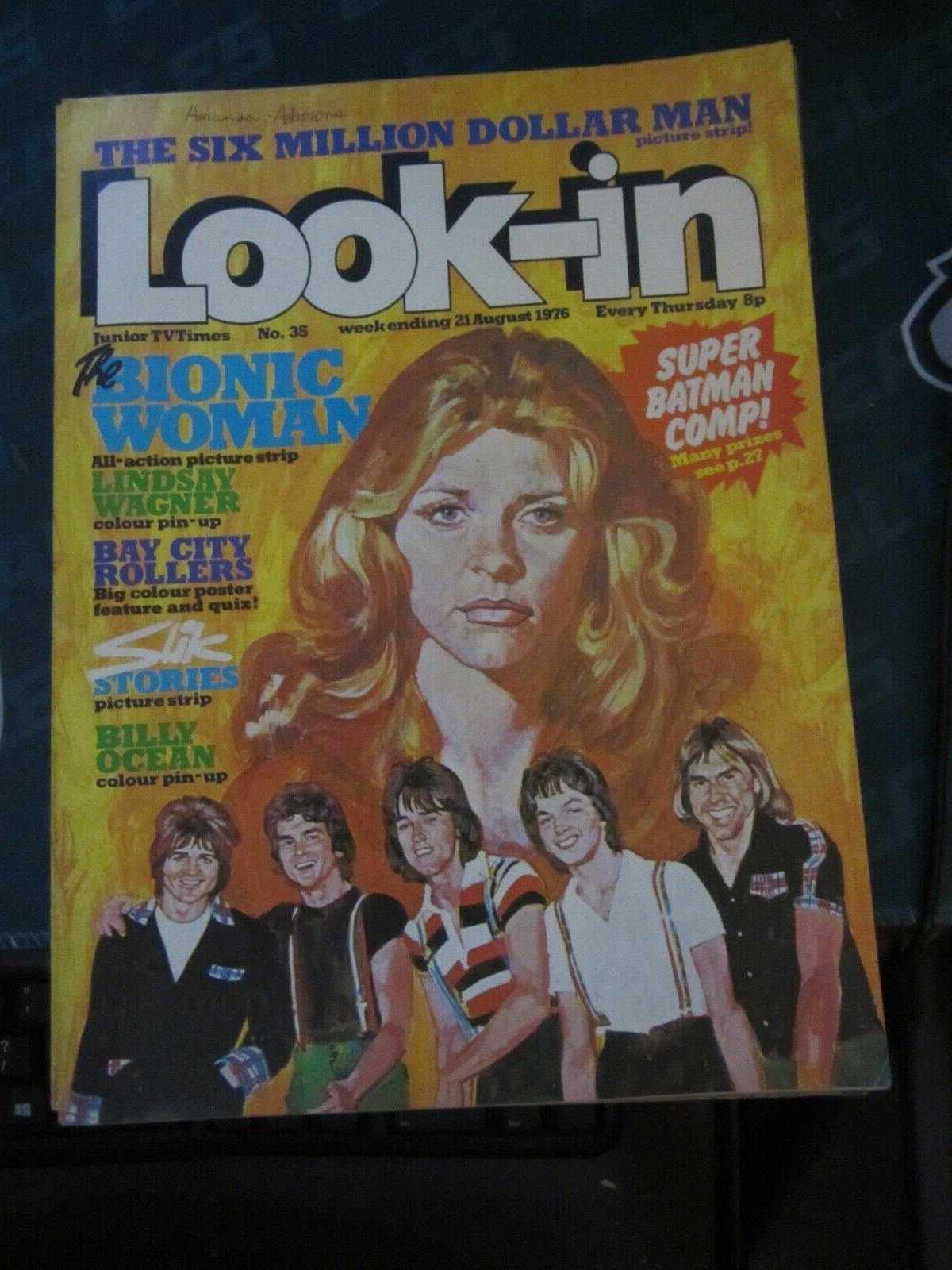 Look-In Magazine August 1976 Lindsay Wagner Bionic Woman Bay City Rollers