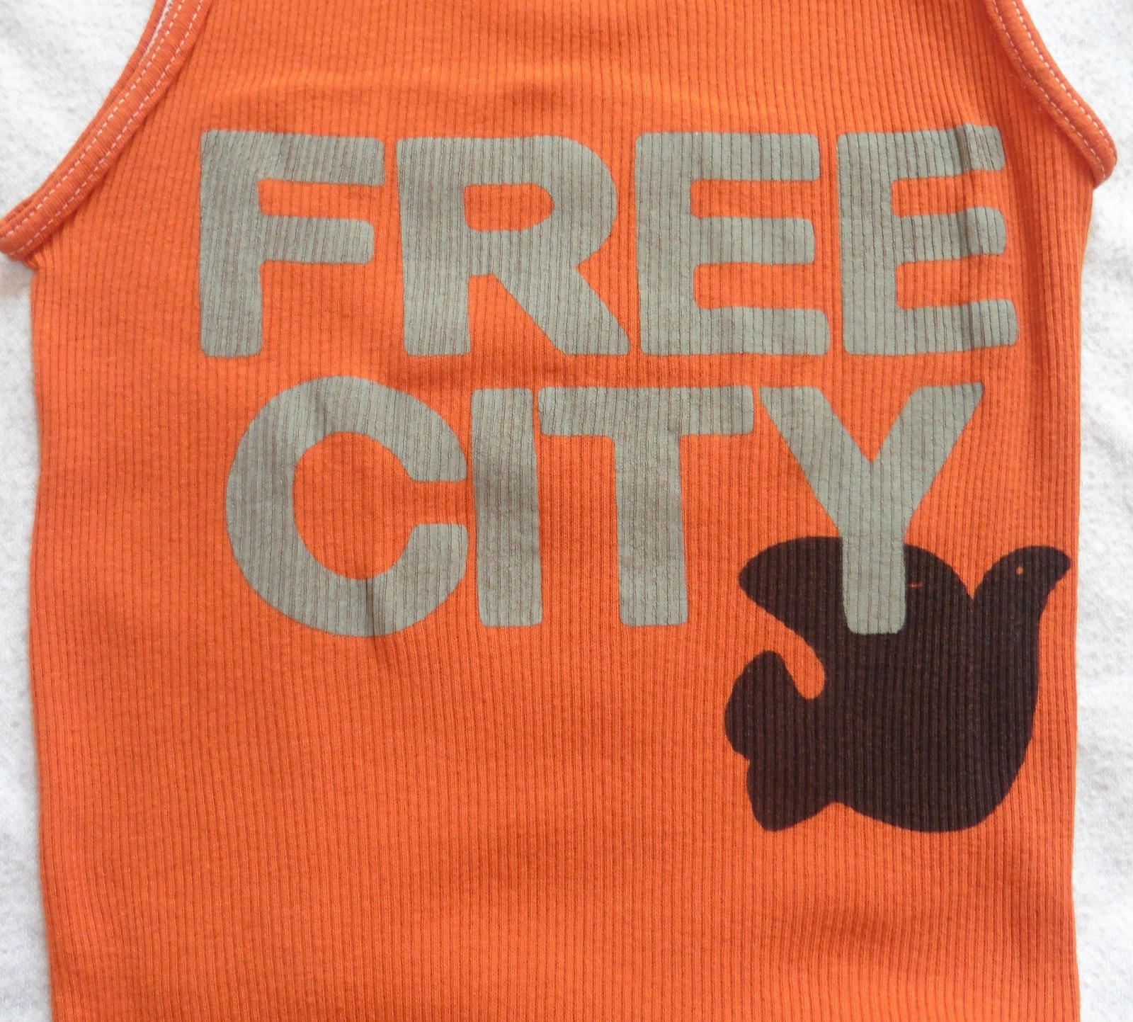FreeCity Free City Life Nature Love Vintage Y2K Orange Ribbed Tank Top XS/S FreeCity Free City Life Nature Love Vintage Y2K Orange Ribbed Tank Top XS/S