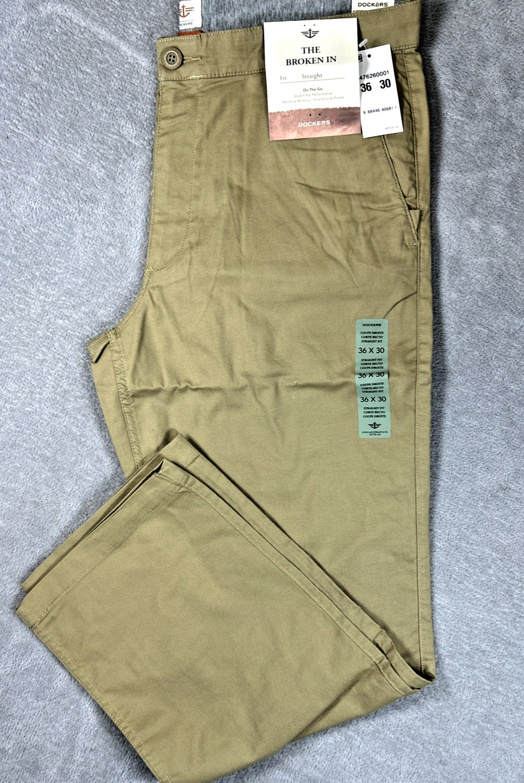 NWT Dockers Mens Broken In Khakis Sz 36 x 30 Desert San Straight Fit Flat Front NWT Dockers Mens Broken In Khakis Sz 36 x 30 Desert San Straight Fit Flat Front