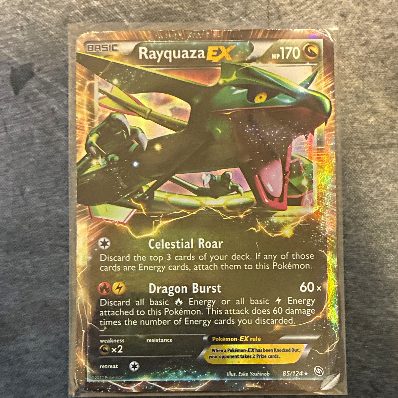 Pokémon TCG Rayquaza EX 85/124 Dragons Exalted Full Art Holo UR Eng 2012